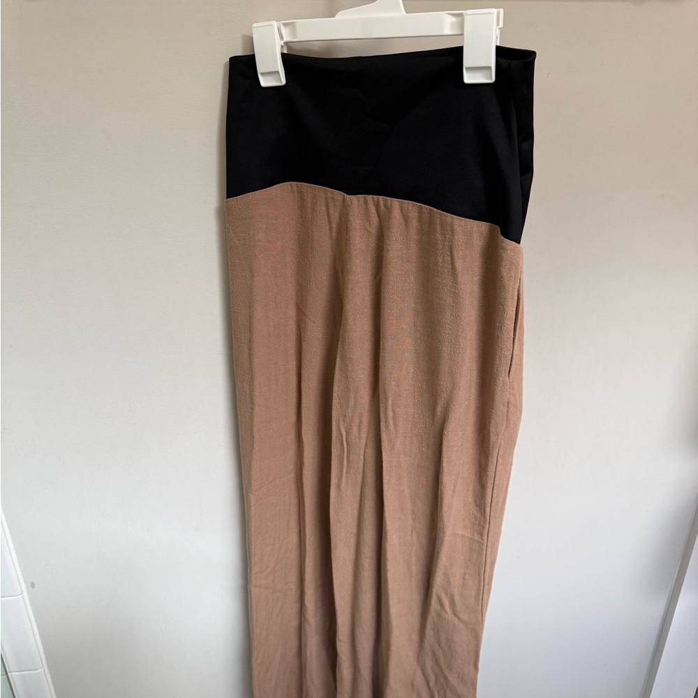 Tribal Black and Tan Two-Tone Maxi Skirt